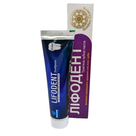 Зубная паста Лифодент Golden Chakra 75 грамм, изображение 2
