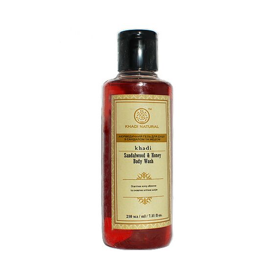 Аюрведический гель для душа Sandalwood Honey Khadi 210 мл.